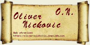 Oliver Ničković vizit kartica